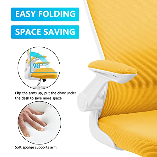 Kerdom Ergonomic Office Chair, Breathable Mesh Desk Chair, Lumbar Support Computer Chair With Wheels And Flip-Up Arms, Swivel Task Chair, Adjustable Height Home Gaming Chair #TOP3