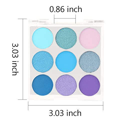 9 Colors Shimmer Matte Blue Eyeshadow Palette.highly Pigmented Light Blue Eyeshadow Dark Blue Eye Shadow Paleta.blendability Shiny Matte Blue Makeup Powder Palet.paleta De Sombras De Ojos Azul #TOP6
