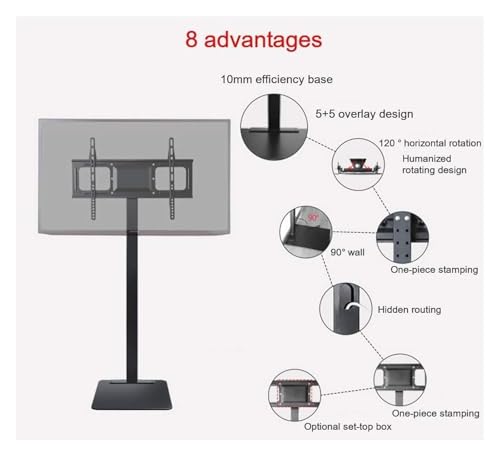 Soporte móvil para TV con ruedas y gestión de cables miniatura 5