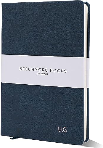 Beechmore Books Manuscript Paper Notebook - A4, Red | Premium 10-Staff Music Book Hardcover Vegan Leather 120gsm Paper Professional Staves Pad | Presentation Gift Box for Christmas Stocking Fillers