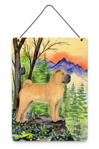Caroline's Treasures SS8324DS1216 Shar Pei Wall or Door Hanging Prints Aluminum Metal Sign Kitchen Wall Bar Bathroom Plaque Home Decor Front Door Plaque, 12x16, Multicolor
