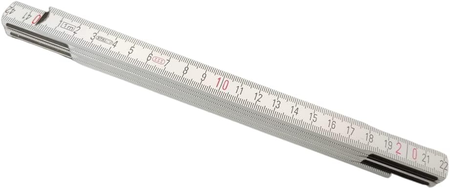 Wood 1 Meters Folding Wooden Ruler Measuring Metal Tips and Joints Carpenter STALCO