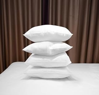 18x18" inch Cushion Inserts Pack of 4 - Square Cushions Inners for Sofa, Chair, Bedroom, Indoor & Outdoor - 100% Polypropylene Cover with Soft Hollow Fibre Filling - 45x45cm Cushion