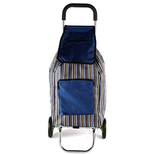Einkaufstrolley, zusammenklappbar, Oxford-Stofftasche, Einkaufswagen, gestreift, Bedruckt, Kletterwagen, 2 große Räder für Zuhause, Leichter Einkaufswagen – Bild 4