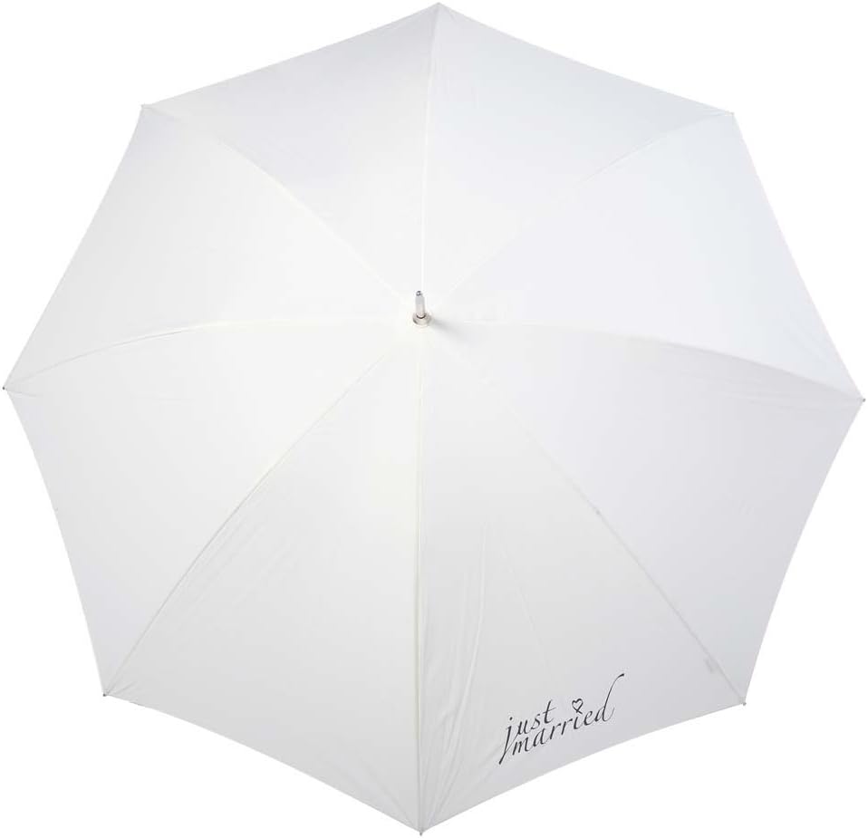 Eyecatching Wedding Bridal Umbrella for 2 with JUST MARRIED Print - IVORY