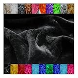Fabrics City noir faux pelage lapin extensible, tissu fourrure synthétique molle pour costume, peluche ou décoration, poils longs création enfant et mode, 3950