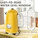 Harriet Electric Kettle, 1.8L Hot Water Boiler Electric with Thermometer, 1500W Stainless Steel Electric Water Kettle with LED Indicator, Auto Shut-Off & Boil Dry Protection, Yellow