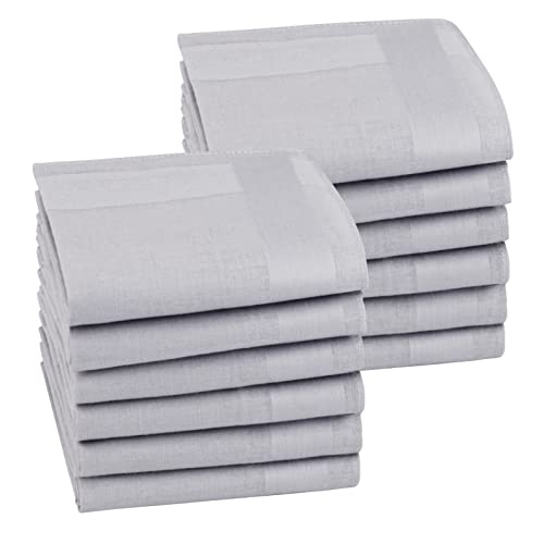 Image of HOULIFE Men's Cotton Handkerchiefs, Solid Color 60S Soft Cotton Hankies for Men Women 6 /12PCS 15.7 inchx15.7 inch
