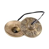 QUXVUIS Yoga Klangglocken, tibetische Tingsha Zimbeln, Meditationsdekoration, leicht und einfach zu handhaben, ein durchdachtes Geschenk für achtsame Freunde, 6,5 cm