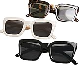Getönte, rechteckige Gläser Urban Classics Unisex Sunglasses Skyros 3-Pack Sonnenbrille, brown/black/white, one size (3er Pack)