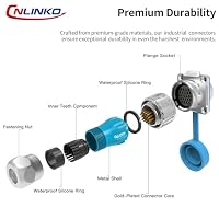 CNLINKO DH-24 24 Polig Industrielle Wasserdichte Steckverbinder, IP68 Rundsteckverbinder, Hartmetall Anti-Interferenz Gehäuse, Schnellsteck Aviation-Stecker, M24 Panel Montage-Flanschbuchse – Ansicht 4