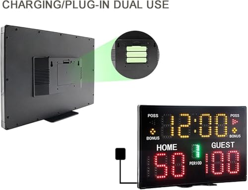 Tableau de score d'horloge numérique portable LED avec télécommande pour jeu - 4