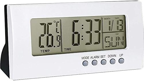 Mitaki-Japan Silver Home Office Executive Desk Digital Alarm Clock Calendar Thermometer Trav
