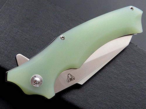 Eafengrow Snake Head G10 Folding Camping Knives Use 9Cr Steel And Hardness 59Hrc Ball Bearing Knives Outdoor Tool (Jade) #TOP4