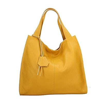 Chicca Borse Borsa a Spalla Donna in Pelle Made in italy 40x36x10 Cm