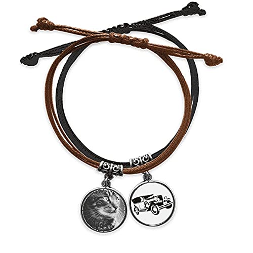 Bracelet chat noir sauvage en corde le cadeau idéal pour passionné