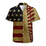 Vintage Baseball Mens Funny Hawaiian Shirts 3D Graphic Button Down Short Sleeve Tropical Holiday Beach Aloha Shirt