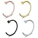 Ruifan 4pcs Mix Color Stainless Steel Body Jewelry Piercing Earrings Nose Hoop Ring Unisex 22 Gauge 6mm