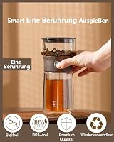 ZENS Klein Teezubereiter für Losen Tee, One-Touch Magic Teapot, Walnuss – Ansicht 3