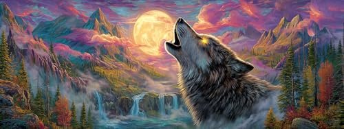 Pavemlo 5D ダイヤモンドアートキット 大人用 オオカミ フルドリル ダイヤモンドアート 動物 ピクチャー ペイント ダイヤモンド付き DIY クロスステッチ ジュエルアート ラインストーン クラフト 自宅の壁の装飾用 30x80cm