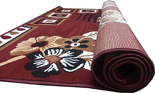 Image of Acrylic Rectangular Carpet for Hall | Mat for Living Room | 7x10 Feet Red | Anti-Skid Carpets | Carpet for Bedroom Floor | Galicha for Hall | Home & Decor (210x300 CM - Red Color)