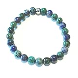 Azurit Malachit Edelstein Stretch Armband Größenwahl Größe 18 Zentimeter (M)