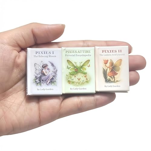 Set di libri fantasy in miniatura in scala 1:6, 3 pezzi, abbigliamento da folletto apribile e trilogia di fiori che riecheggiano, accessori realistici pastello per bambole alla moda da 30 cm e