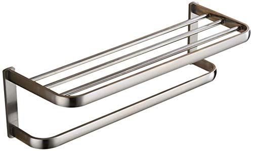 Porte-serviettes en laiton brossé chic de 59 cm avec étagère durable - 2