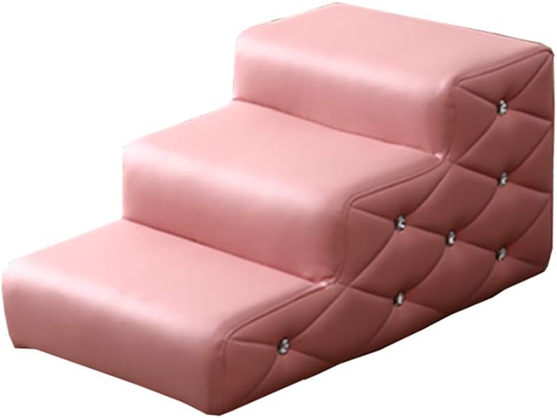 Yxsd Pink Step Stool For Children's High Bed And Sofa, Waterproof Pet Stair Ladder For Large Dogs And Cats (Size : 3 Step)