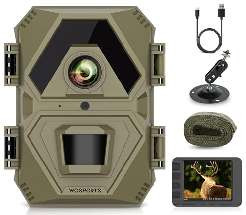 WOSPORTS Mini Trail Camera 24MP 1440P, Game Camera with 2'' LCD, 0.2s Trigger Speed, Night Vision Motion Activated Waterproof, 120° Wide-Angle Hunting Deer Camera for Outdoor Wildlife - WOSPORTS