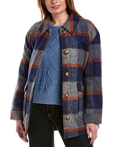 Superdry Womens Vintage Overshirt Jacket, Loose Fit – Where Comfort Meets Cool Blue Heritage Check Size 12 #TOP17