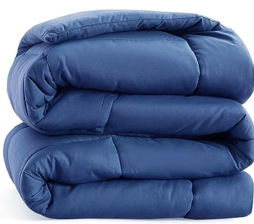Lane Linen Casa Platino Quilted Comforter California King Size - Super Soft Duvet Insert with 8 Tabs - Comfy & Cozy All Season Cal King Bedding Comforter - Down Alternative Bed Comforters - 96"x102", Dark Blue