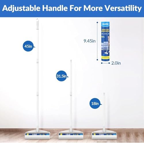Large Lint Rollers for Carpet, Sticky Rollers for Floor DELOMO 9.45 in with 3 Extendable Handle, Long Handle Sticky Mop for Cleaning Carpets, Cars, Bedding, and Pet Hair, Ideal Gift for Pet Owners - 5