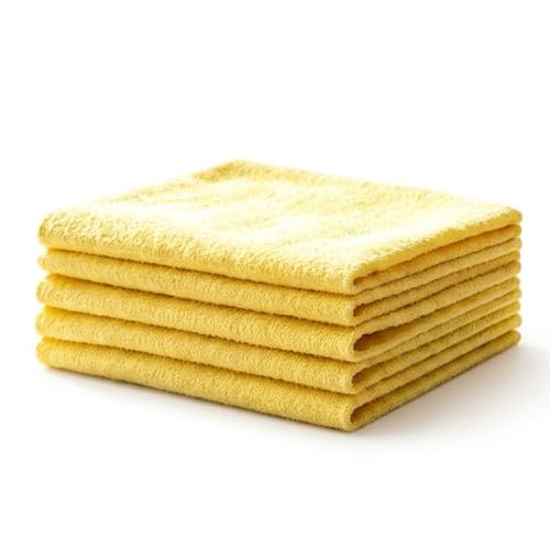Genérico Paño Mágico Antonio Herato de Microfibra 5/10/15/25 Unidades 30x40cm Bayetas de Limpieza Ultra Absorbentes sin Pelusas para Cristales Ventanas Cocina y Espejos (Amarillo,5pcs)