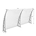 Auvent de Patio,Stores pour Patio,Auvent de Porte, Blanc Auvent Marquise, Avant Porche Ombre extérieure Toit terrasse,Marquise de Porte d'entrée en Polycarbonate (100x300cm)