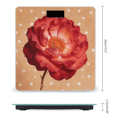 Báscula Digital de Baño Boho Red Flower con Pantalla LCD miniatura 2