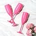 XUWAIDSGN Champagne Flute Acrylic Champagne Glasses Wedding Toasting Champagne Flute Goblet Plastic Reusable Unbreakable Champagne Cups for Bachelorette Wedding Bridal Shower Party (Pink, 10)