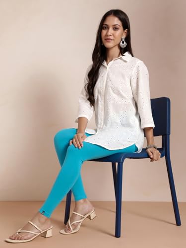 Image of TWIN BIRDS Super Stretchable Cotton Elasthane Fabric Ankle Length Leggings for Women