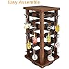 Ikee Design 5 Tiers Easy Assemble Wood Rotating Jewelry Display Tower with 42 Removable Hooks,Spinning Earring Card Storage Display Stand for Store, Showcase, Tradeshow and Home,Brown Color