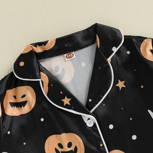Toddlers Halloween Pajamas Baby Kids Boy Girl Pumpkin Pajama Set Ghost Pjs Jammies Button Down Lounge Sleepwear4