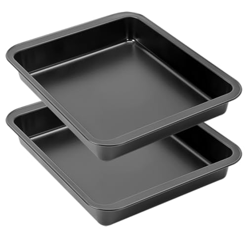 Space Home - Set di 2 Teglie da Forno con Rivestimento Antiaderente - Stampo da Forno - Teglia da Forno - Lasagnera da Forno - Acciaio al Carbonio - Stampo per Forno - Rostiera Antiaderente - 23 x 22