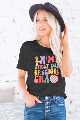 First Day of School Teacher Shirt: Women Teacher Life Shirts Happy Welcome Back to School Gifts Tee Tops - Image 4