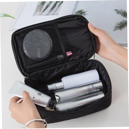 MOTHNUR 大容量菱格ダブルレイヤー防水トイレタリーバッグ 化粧品収納ポーチ 鏡付き旅行用多機能サニタリーケース レディースメンズ兼用