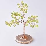  CROSYO 1pc Natural Crystal Tree Amatista Rose Rose Aquamarine Aguas Lucky Decoración Águila Rebamos Minal Piedra Decoración para el hogar (Color : Olivine)