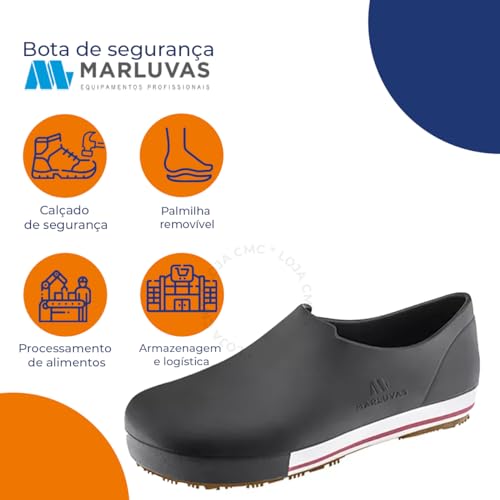 Sapato Segurança Eva Marluvas 103fclean Preto Impermeável (Preto, BR, Adulto, Numérico, 36)