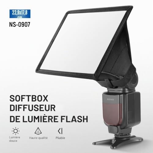 NEEWER Diffuseur de lumière Universel Pliable avec Sac de Rangement Compatible avec Canon, Nikon, Sony, Godox, Yongnuo, NEEWER Speedlight 20,3 x 18,2 cm – vue 2