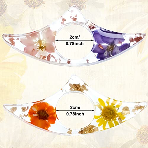 2 Pieces Dried Flower Resin Book Page Holder Transparent Thumb Ring Page Holder Handmade Personalized Flower Resin Bookmark Reading Accessories Gift For Teachers Book Lovers Literary (Adorable Style) #TOP1