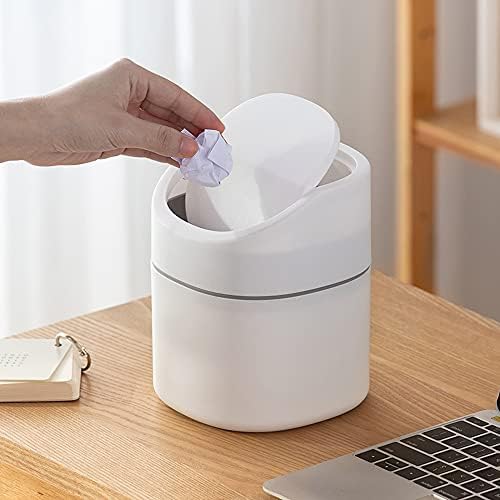 Gsrhzd Desktop Trash Can, Mini Plastic Desktop Trash Bin, Desktop Trash Can, Used for Family Living Room Kitchen Bedroom Bathroom Office Car Indoor Plastic Trash Can (2L)