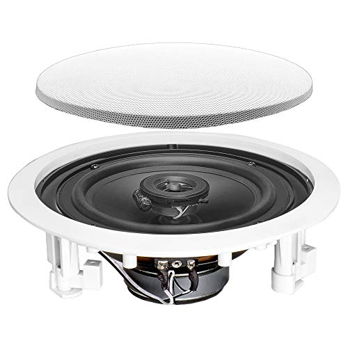 Osd 6.5" In Ceiling Stereo Speaker Pair 125W 2-Way, Pivoting Tweeter, Paintable Grille Ice610 #TOP1
