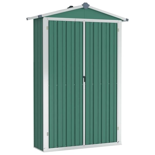 vidaXL Capanno da Giardino Verde 116x45x175 cm in Acciaio Zincato